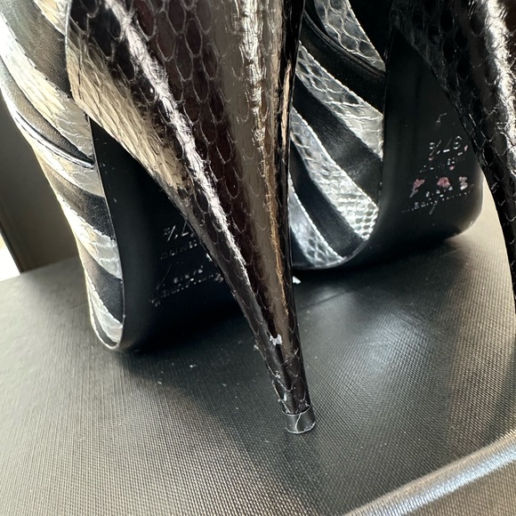 YSL Snake Black and Silver Boot - Picture 6 of 14